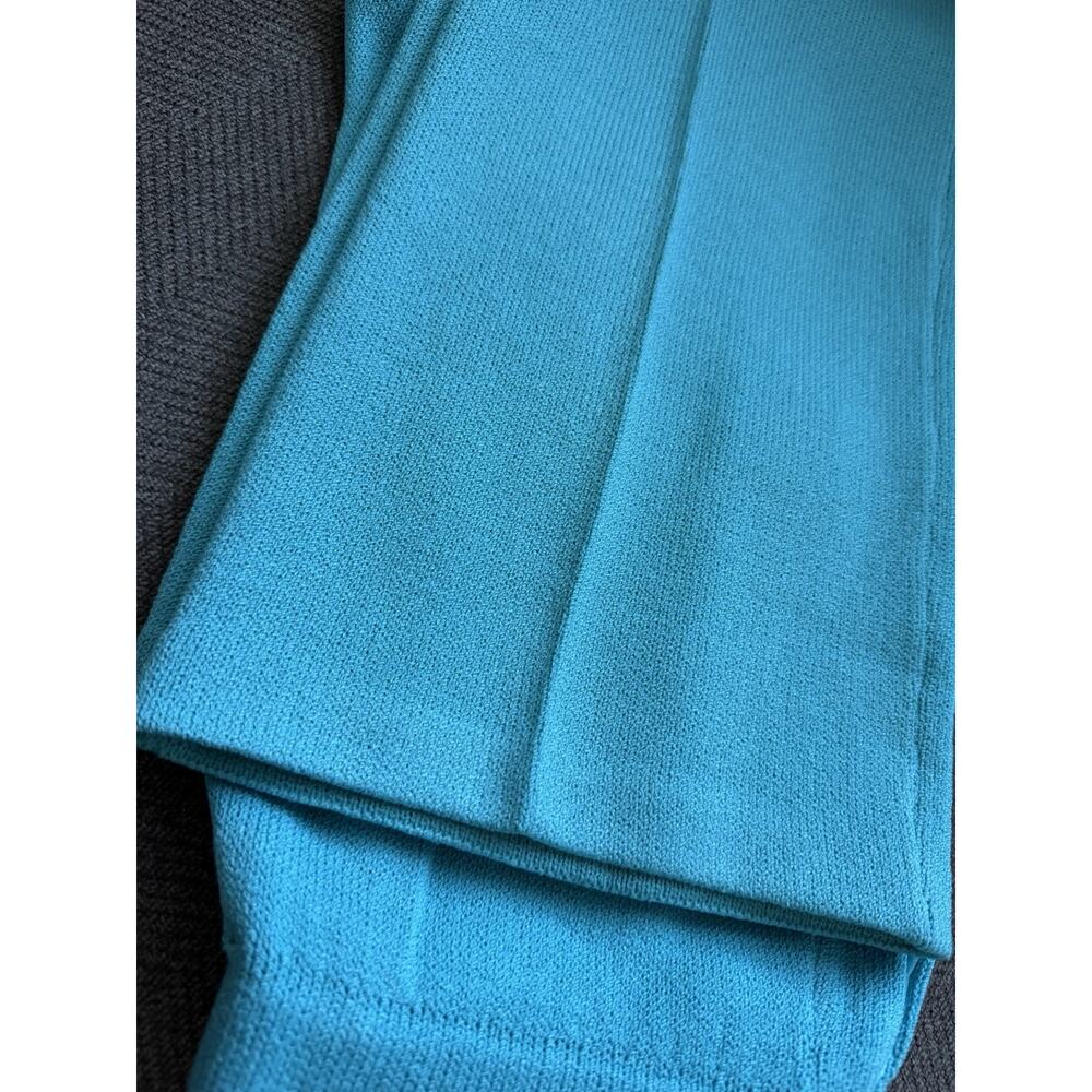 St. John Size 4 Knit 2pc Pant Suit Set Turquoise blue Jacket and Trousers - Picture 13 of 16